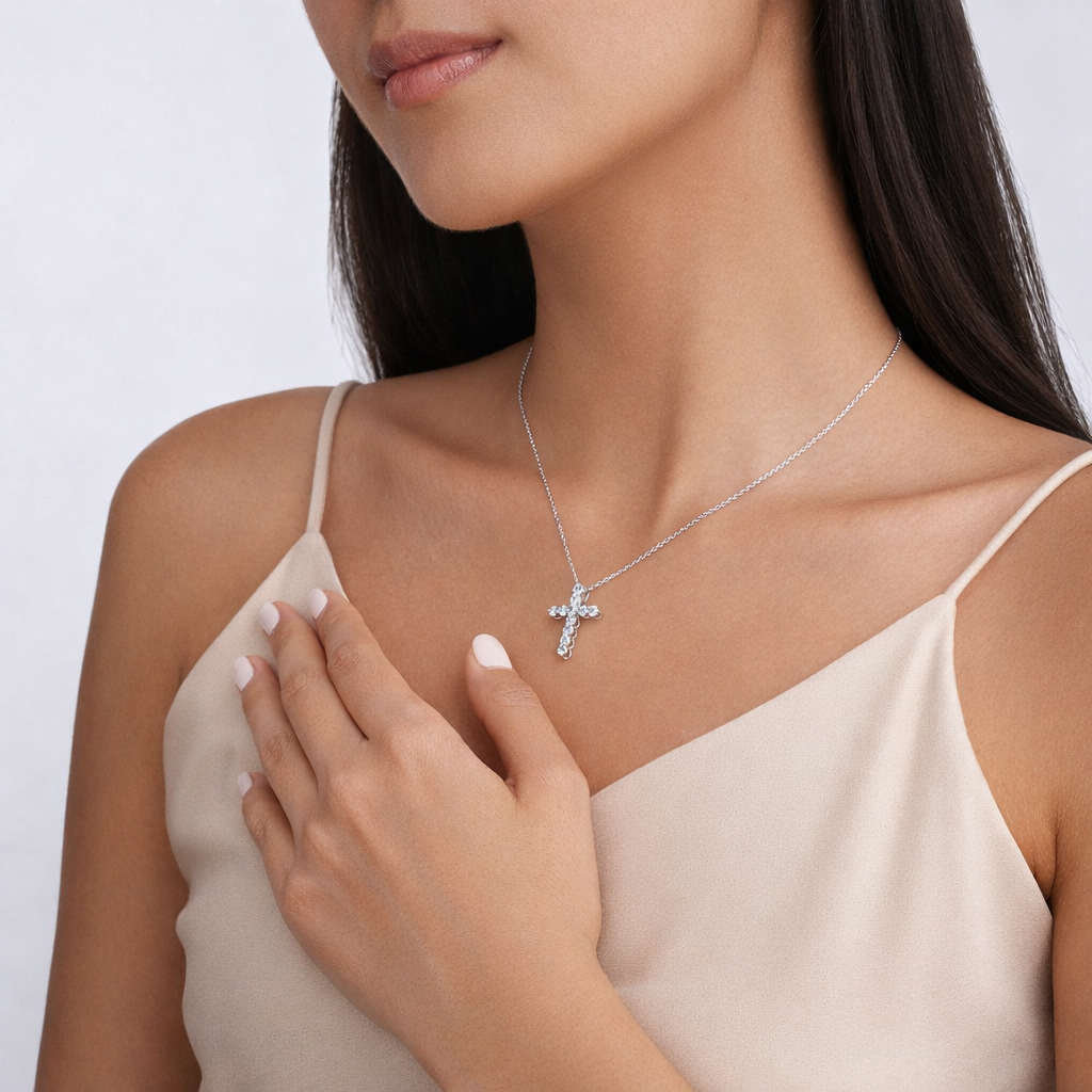 Grandeur™ BORDEAUX MOISSANITE CROSS