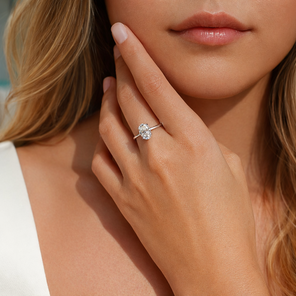 Grandeur™ Siena Oval Moissanite Ring