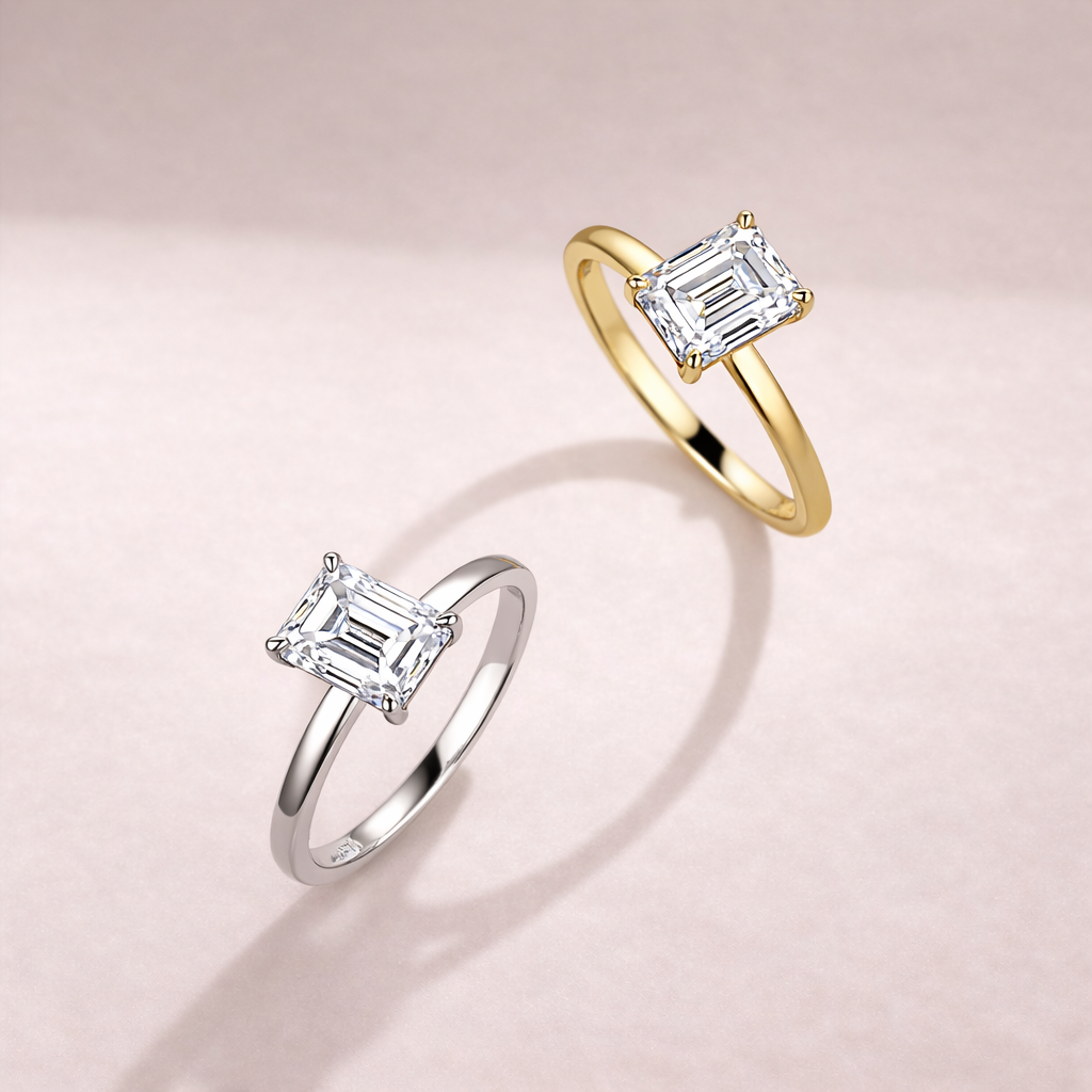 Grandeur™ Monza Emerald Moissanite  Ring