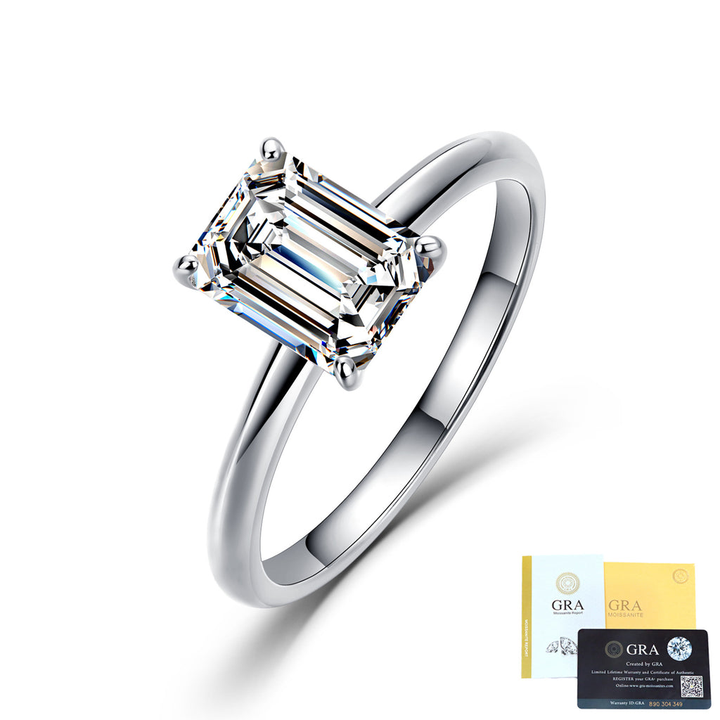 emerald cut moissanite engagement ring 3 carat